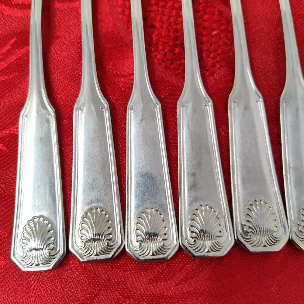 8X CF Colonial Shell Stainless Cocktail Forks Korea